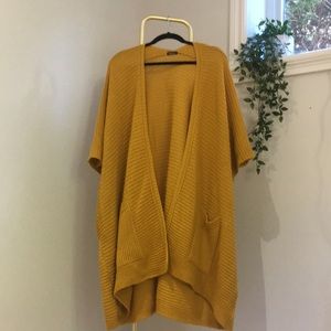 BOOHOO MUSTARD OVERSIZED SWEATER CARDIGAN